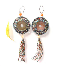 Pendientes de borlas de piedras preciosas naturales Bohemian Crochet